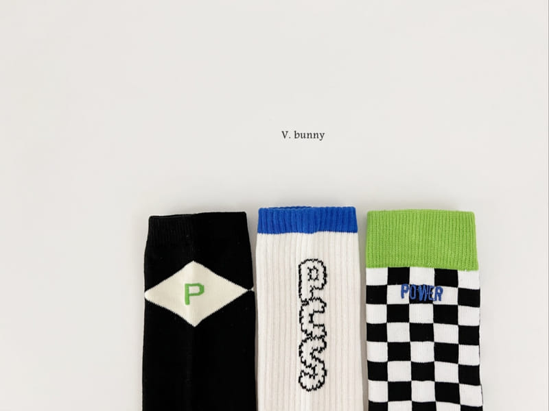 V Bunny - Korean Children Fashion - #kidzfashiontrend - 3p Sock Set - 10