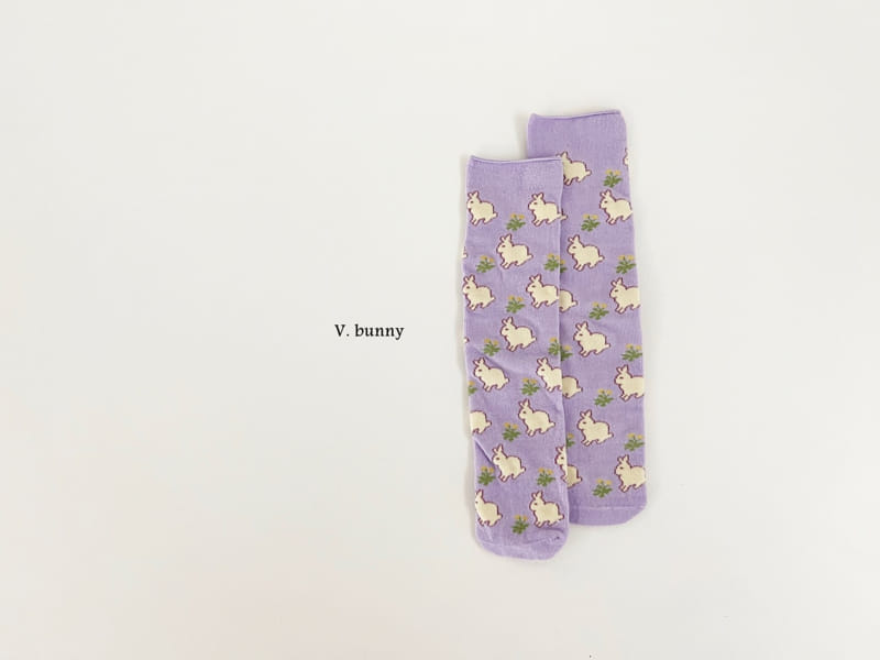 V Bunny - Korean Children Fashion - #littlefashionista - Purple Socks Set