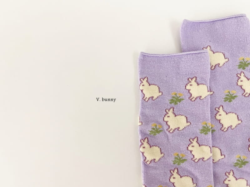 V Bunny - Korean Children Fashion - #magicofchildhood - Purple Socks Set - 2