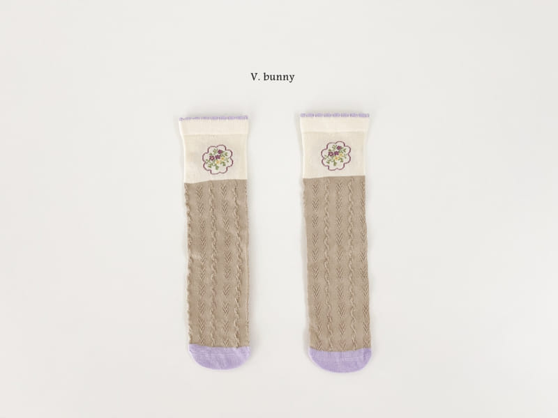 V Bunny - Korean Children Fashion - #minifashionista - Purple Socks Set - 3