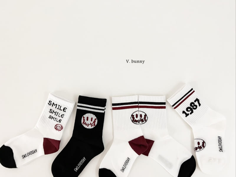 V Bunny - Korean Children Fashion - #minifashionista - Smile Ball Socks Set - 8