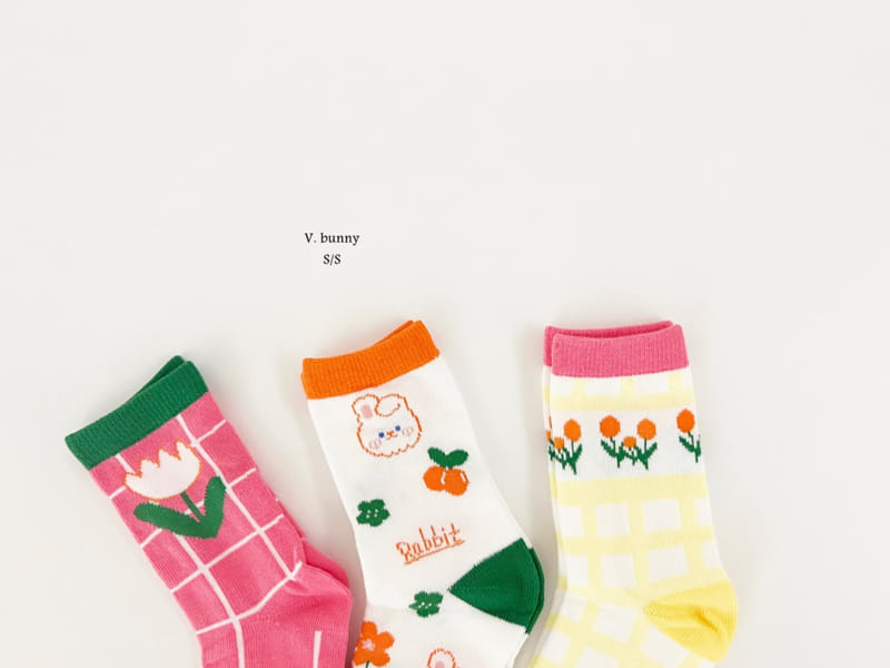 V Bunny - Korean Children Fashion - #prettylittlegirls - Cherry Rabbit Socks Set