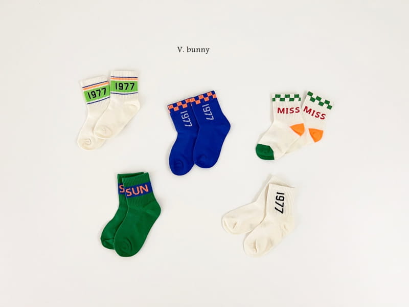 V Bunny - Korean Children Fashion - #todddlerfashion - Sheel Tic Socks Set - 12