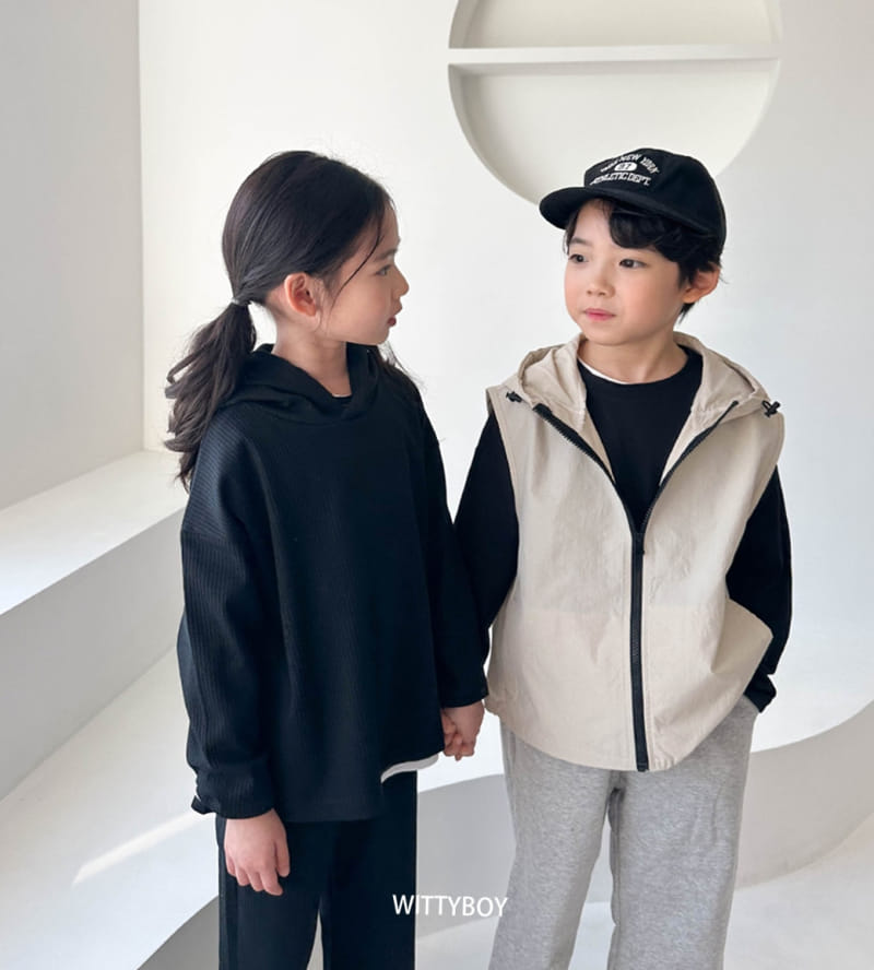 Witty Boy - Korean Children Fashion - #fashionkids - Vibe Hoody Vest - 4