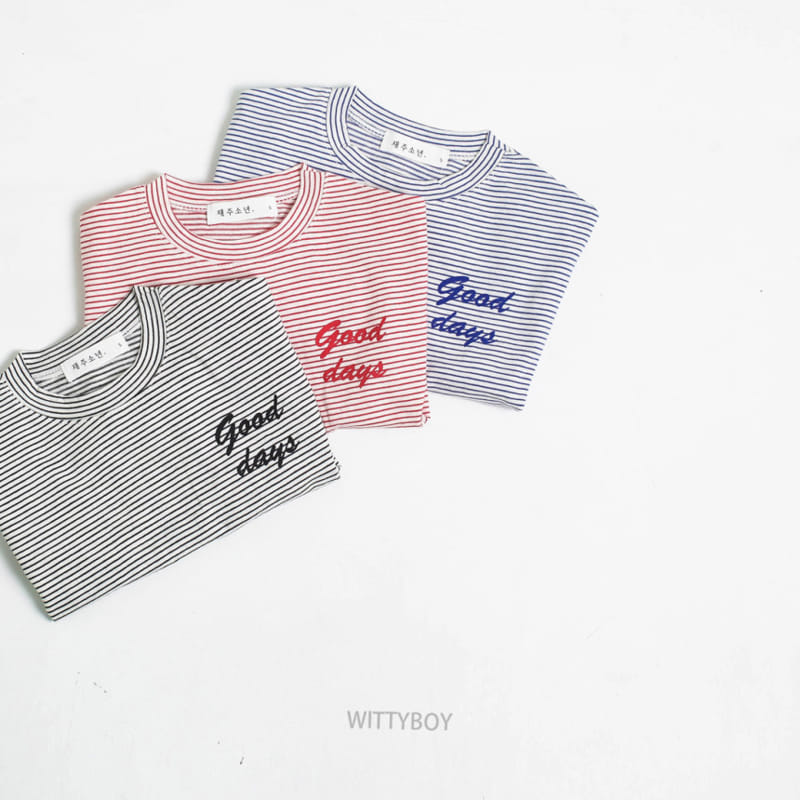 Witty Boy - Korean Children Fashion - #minifashionista - Day Stripes Tee - 10