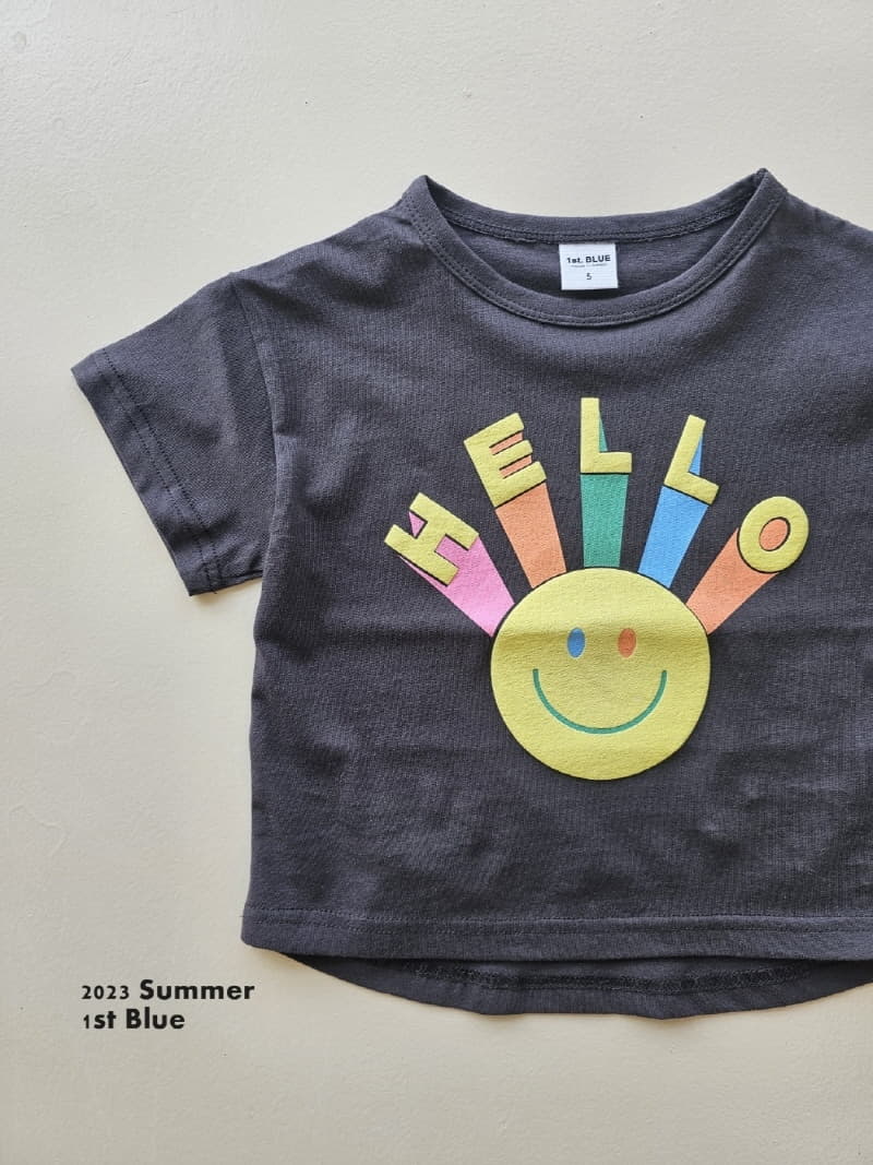 1st Blue - Korean Children Fashion - #minifashionista - Hello Smile Tee