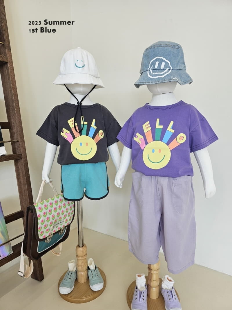 1st Blue - Korean Children Fashion - #stylishchildhood - Hello Smile Tee - 5