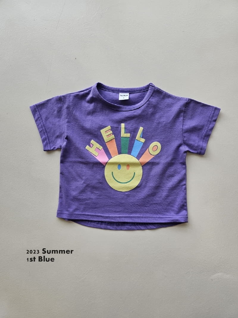 1st Blue - Korean Children Fashion - #todddlerfashion - Hello Smile Tee - 4