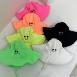 Neon Button Smile Bucket Hat