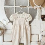 Shoulder Frill Embroidery Dungarees