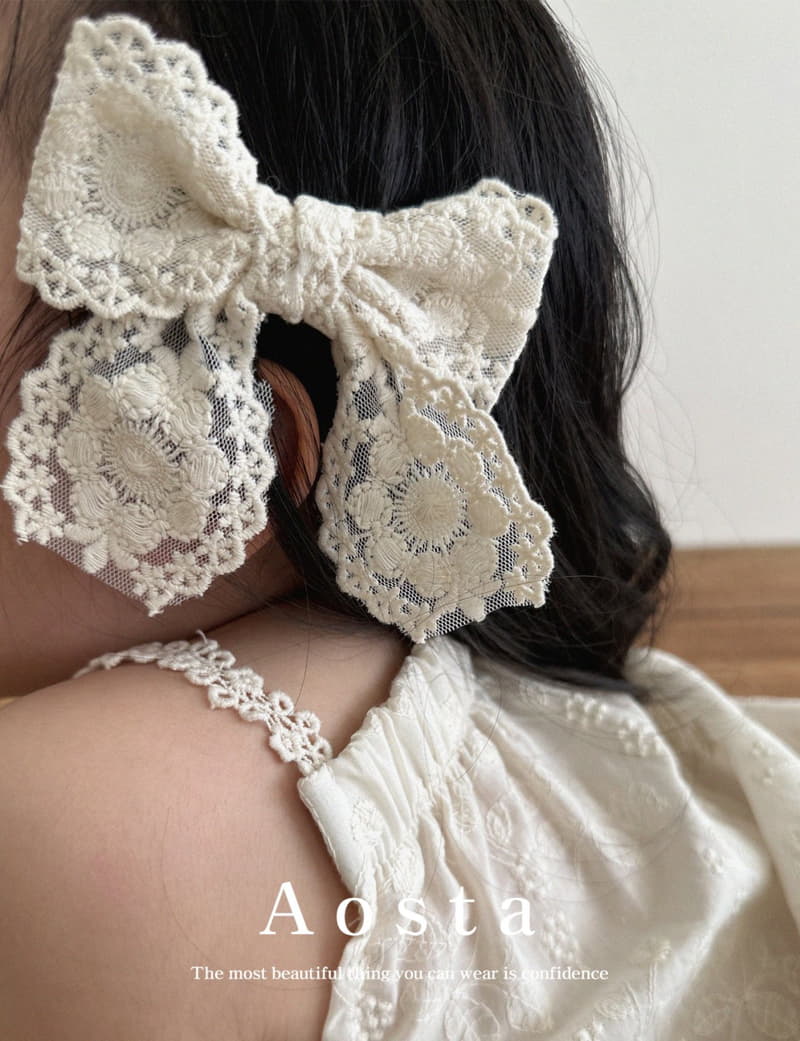 Aosta - Korean Children Fashion - #Kfashion4kids - Lace Ribbon Hairpin - 2