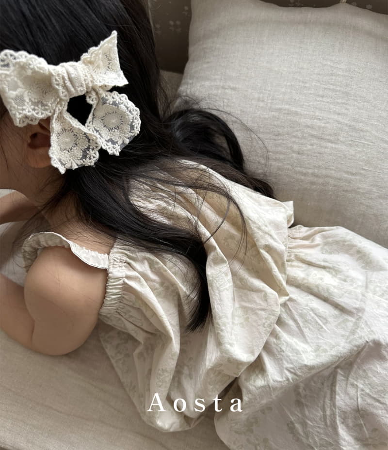 Aosta - Korean Children Fashion - #littlefashionista - Lace Ribbon Hairpin - 3