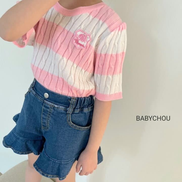 Babychou - Korean Children Fashion - #Kfashion4kids - Summer Cable Tee - 6