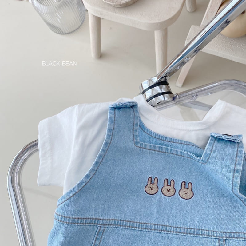 Black Bean - Korean Baby Fashion - #babyfashion - Bebe Farms Dungarees One-piece Set - 12