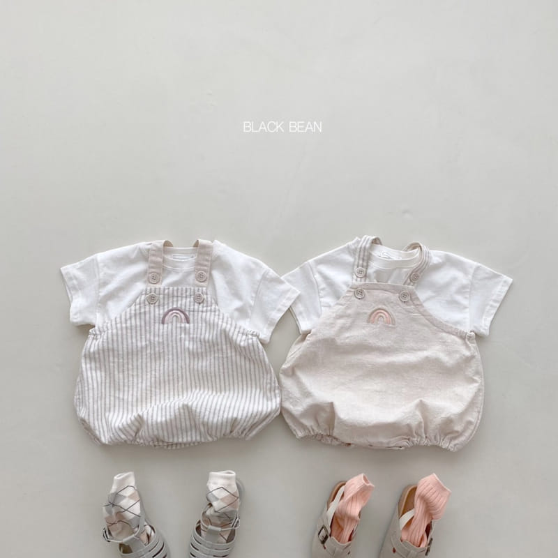 Black Bean - Korean Baby Fashion - #babyfashion - Bebe Morning Dungarees Set - 11