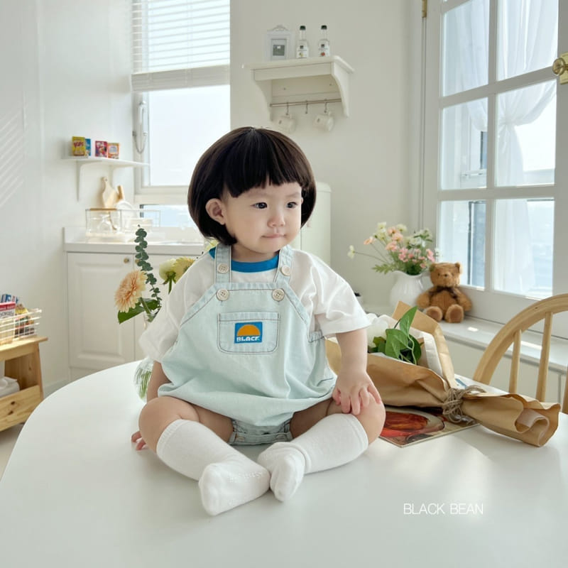 Black Bean - Korean Baby Fashion - #babyoninstagram - Bebe Mark Dungarees Set - 5