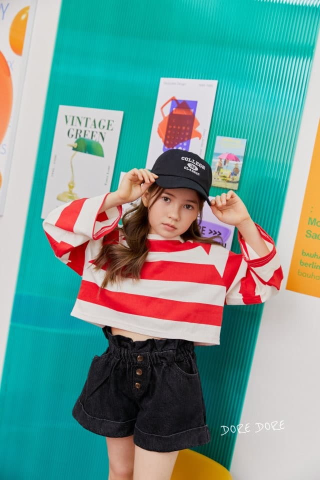 Dore Dore - Korean Children Fashion - #discoveringself - Stripes Crop Tee - 10