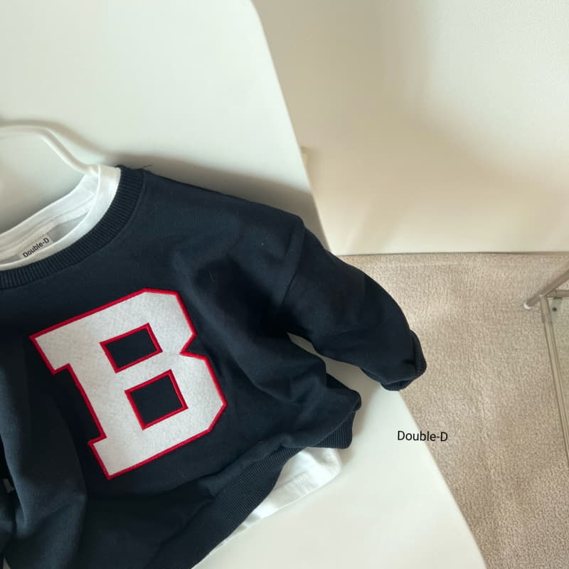 Doubled - Korean Children Fashion - #minifashionista - B Embrodiery Sweatshirt - 2