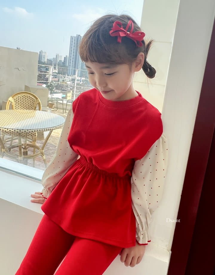 Dsaint - Korean Children Fashion - #designkidswear - Pretty Heart Wide Top Bottom Set - 7