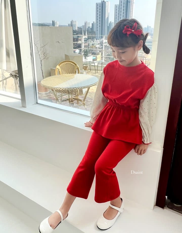 Dsaint - Korean Children Fashion - #discoveringself - Pretty Heart Wide Top Bottom Set - 8