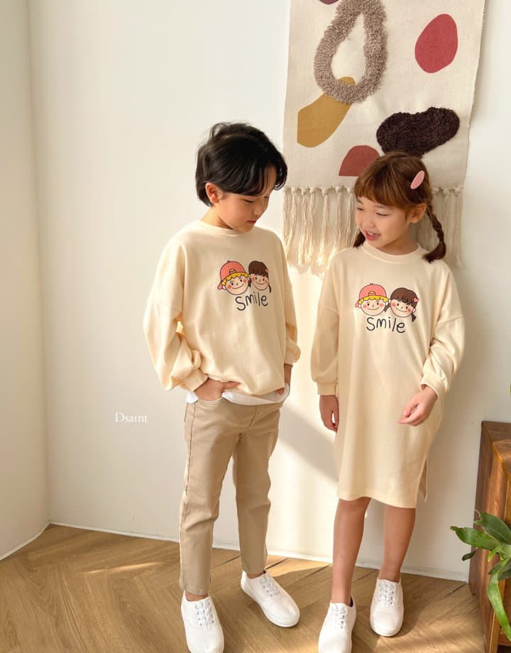 Dsaint - Korean Children Fashion - #fashionkids - Smile One-piece Sweatshirt - 2