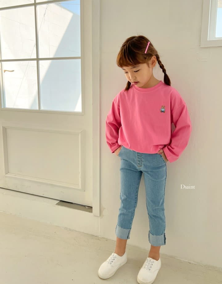 Dsaint - Korean Children Fashion - #minifashionista - Roll UP Jeans - 3