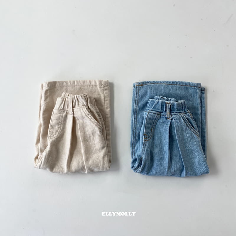 Ellymolly - Korean Children Fashion - #designkidswear - Linen Wrinkle Pants - 7