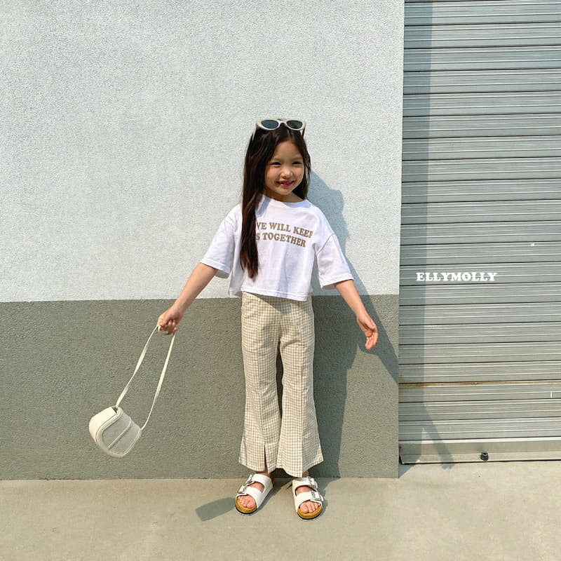 Ellymolly - Korean Children Fashion - #prettylittlegirls - Check Slit Pants - 12