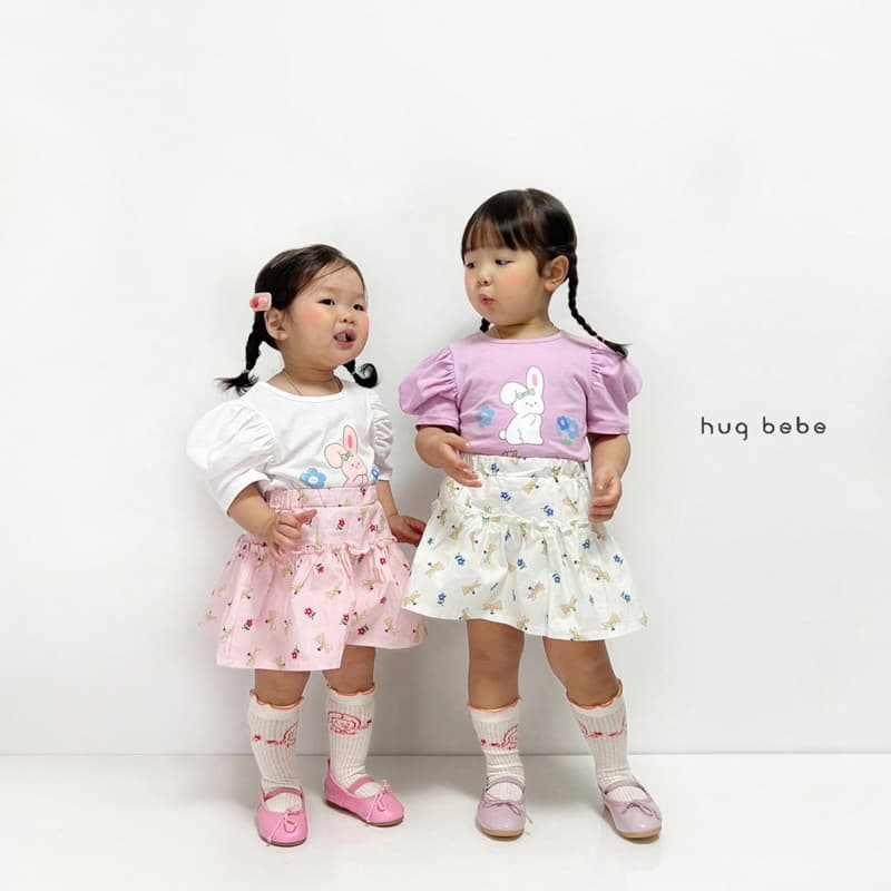 Hug Bebe - Korean Children Fashion - #Kfashion4kids - Rabbit Paint Skirt