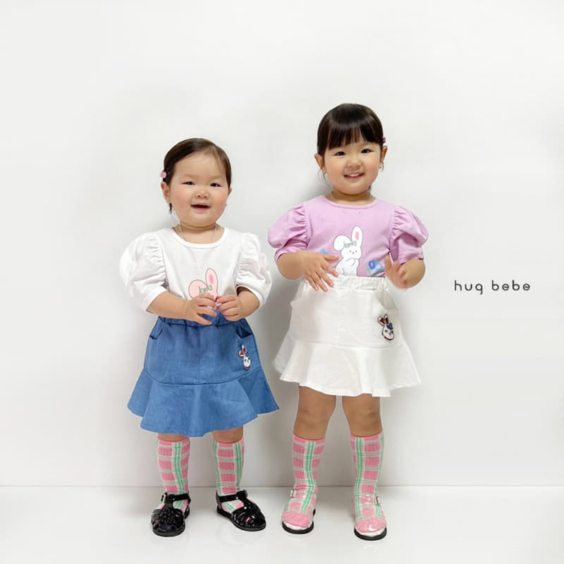 Hug Bebe - Korean Children Fashion - #childofig - Rabbit Patch Skirt - 7