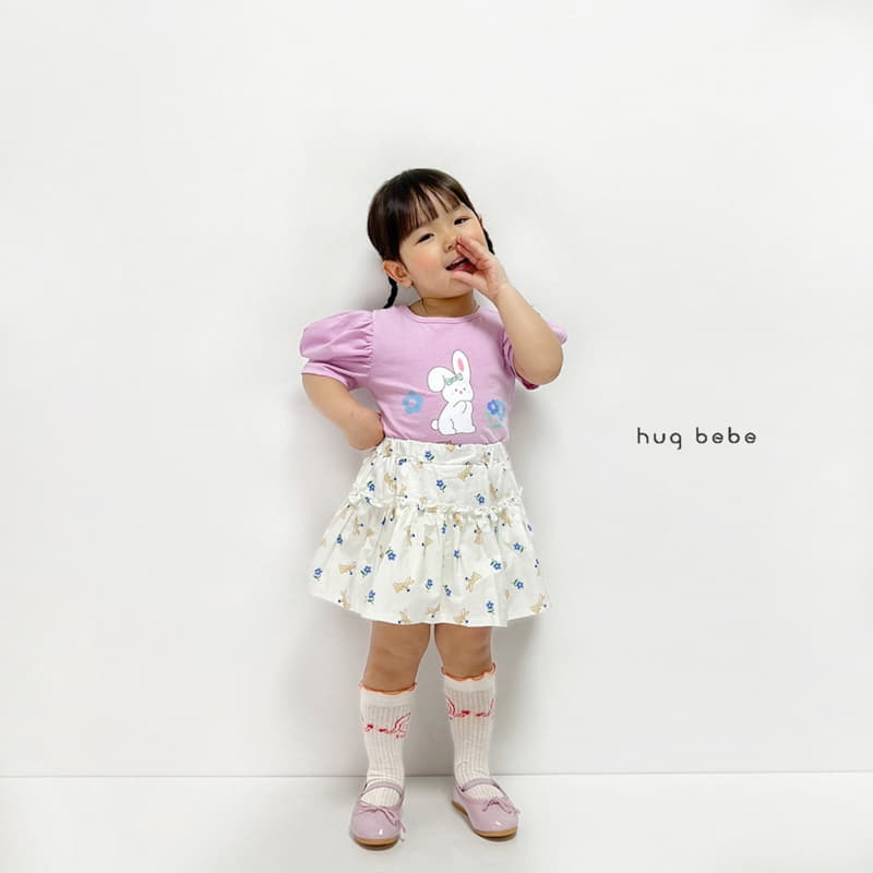 Hug Bebe - Korean Children Fashion - #childofig - Rabbit Paint Skirt - 6