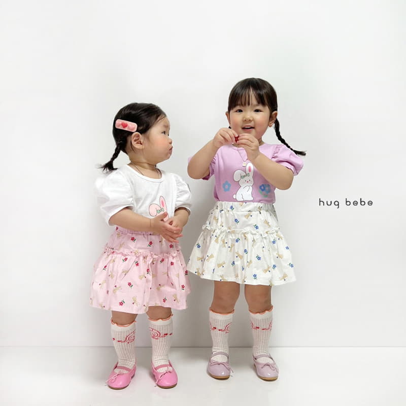 Hug Bebe - Korean Children Fashion - #childofig - Rabbit Paint Skirt - 7