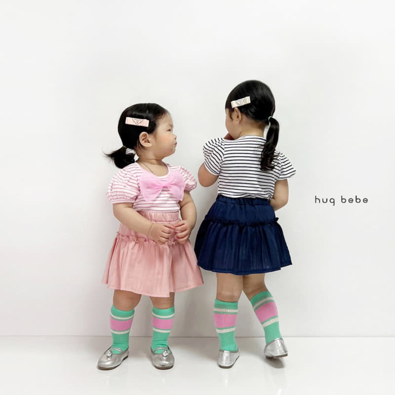 Hug Bebe - Korean Children Fashion - #childofig - Jacquard Frill Skirt - 4