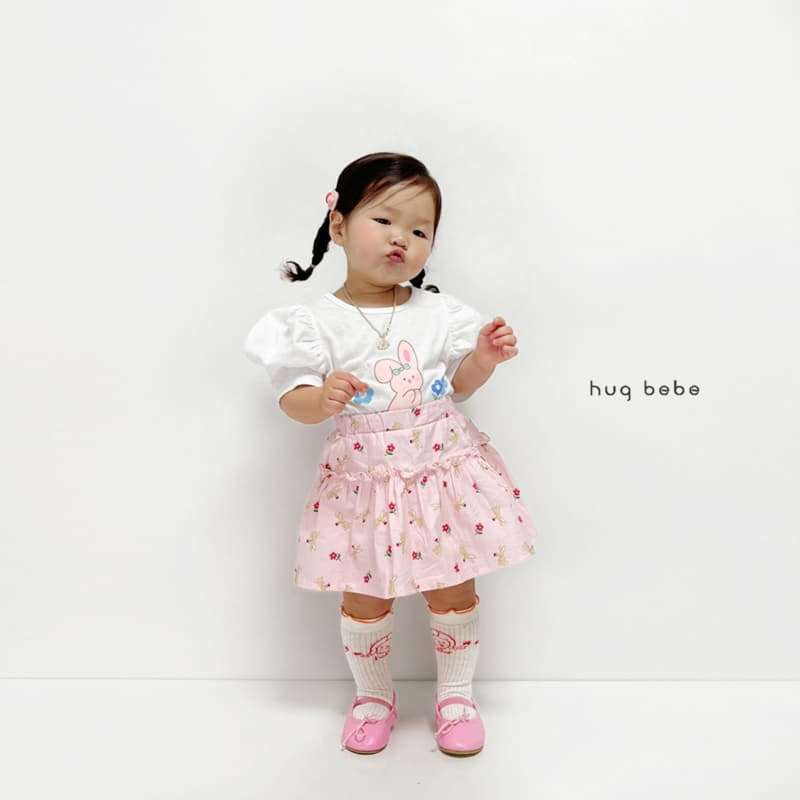 Hug Bebe - Korean Children Fashion - #childrensboutique - Rabbit Paint Skirt - 8