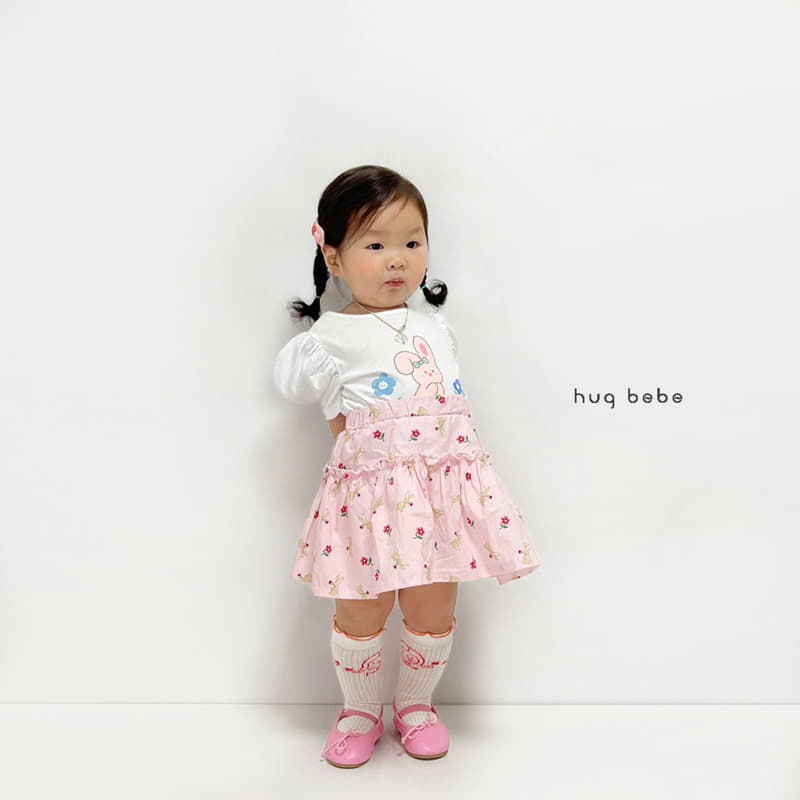 Hug Bebe - Korean Children Fashion - #designkidswear - Rabbit Paint Skirt - 9