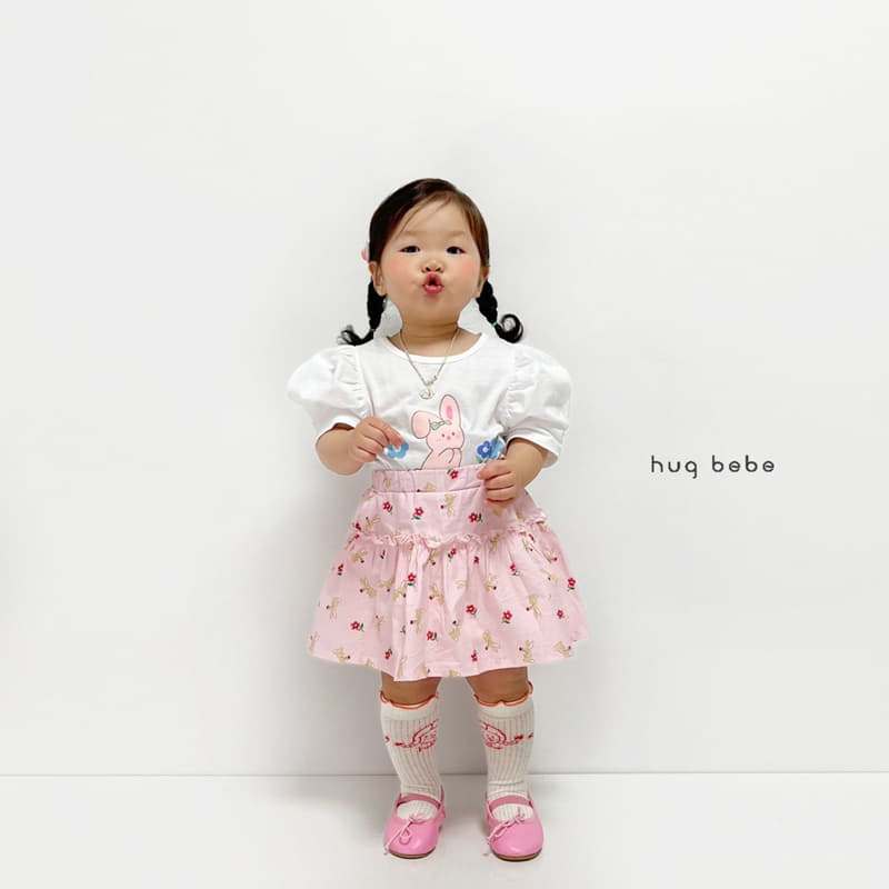 Hug Bebe - Korean Children Fashion - #discoveringself - Rabbit Paint Skirt - 10