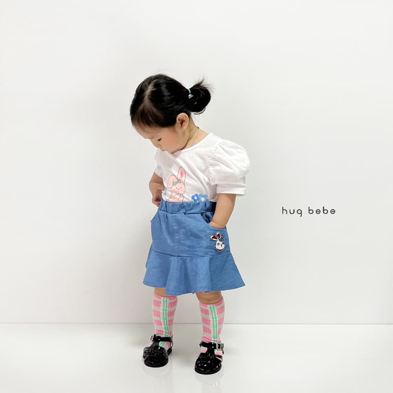 Hug Bebe - Korean Children Fashion - #prettylittlegirls - Rabbit Patch Skirt - 6