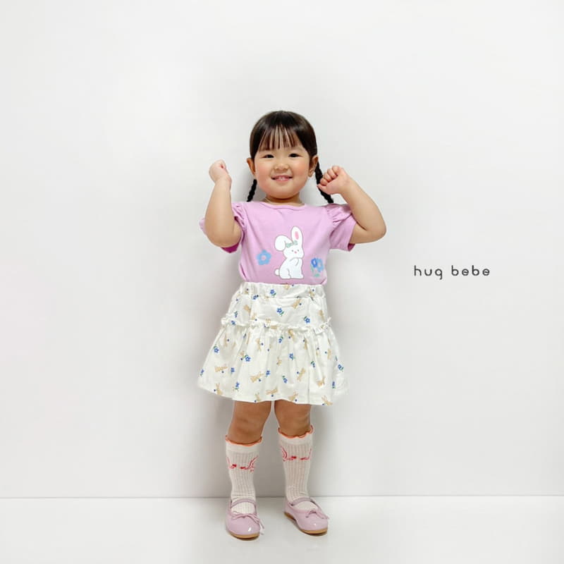 Hug Bebe - Korean Children Fashion - #prettylittlegirls - Rabbit Paint Skirt - 5