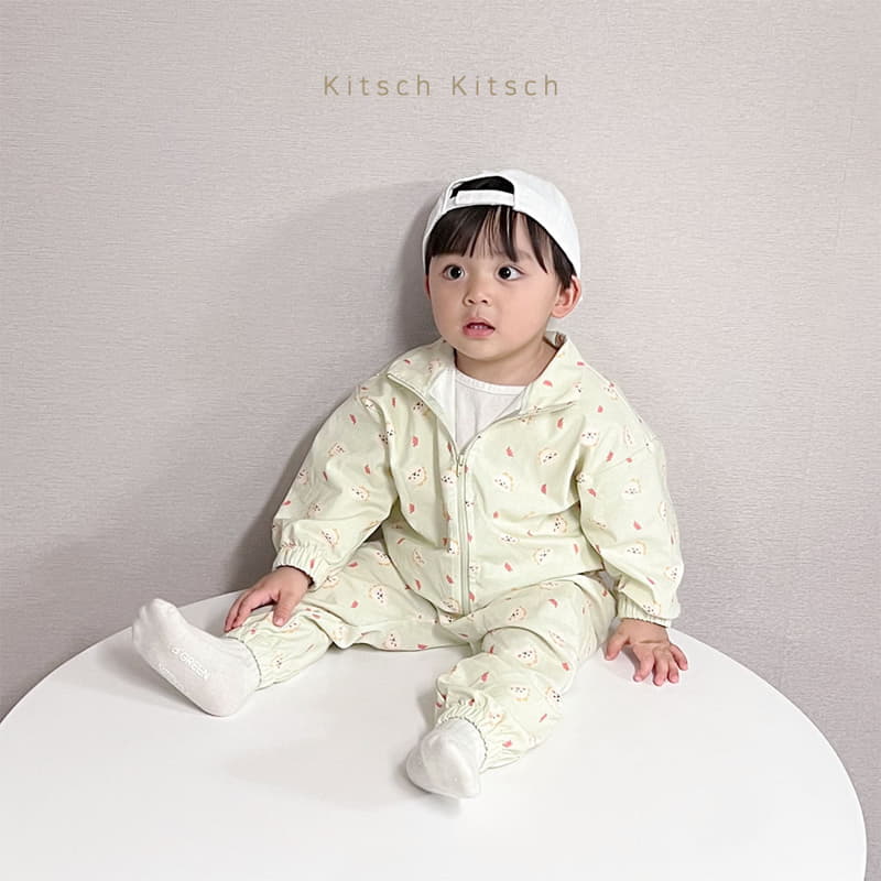 Kitsch Kitsch - Korean Children Fashion - #kidsstore - Pattern Windbreaker Top Bottom Set - 10