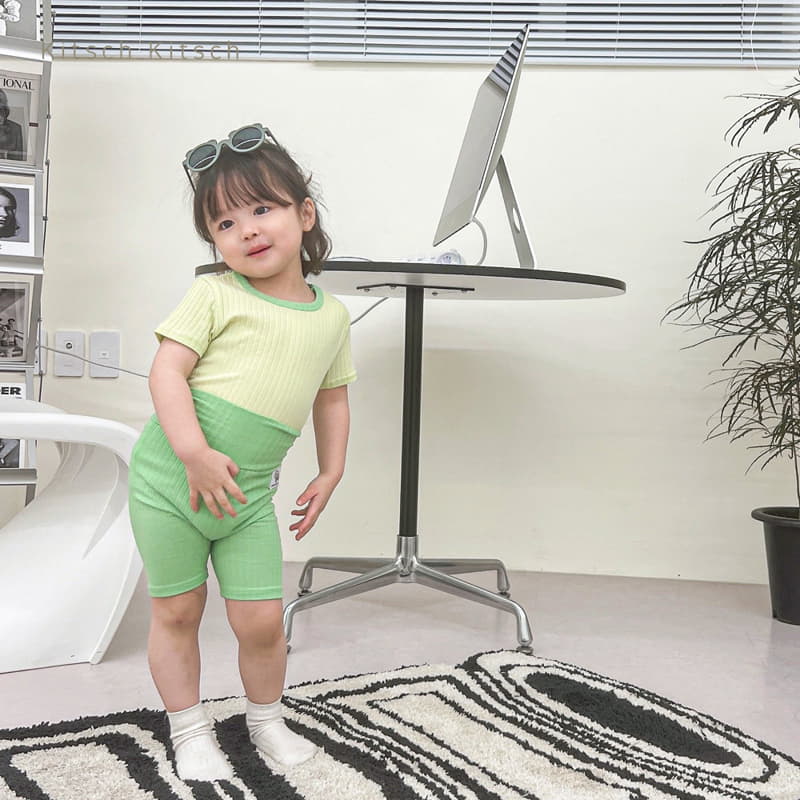 Kitsch Kitsch - Korean Children Fashion - #littlefashionista - Creamy Color Rib Easywear Set - 9