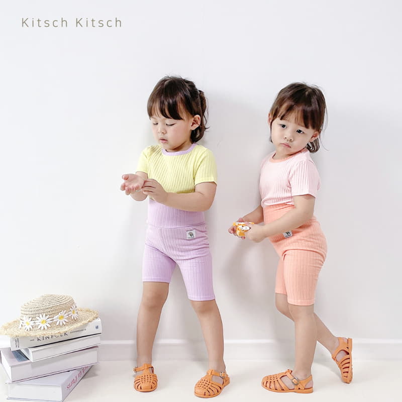 Kitsch Kitsch - Korean Children Fashion - #prettylittlegirls - Creamy Color Rib Easywear Set - 12