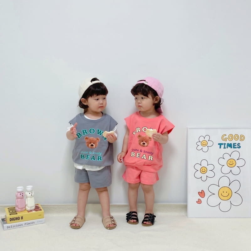 Little Rabbit - Korean Children Fashion - #childofig - Bear Top Bottom Set - 9