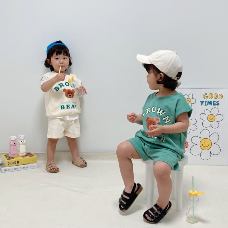 Little Rabbit - Korean Children Fashion - #magicofchildhood - Bear Top Bottom Set - 3