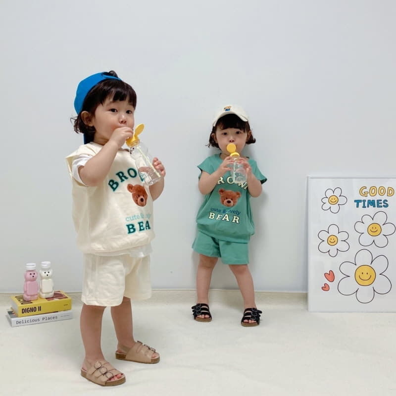 Little Rabbit - Korean Children Fashion - #magicofchildhood - Bear Top Bottom Set - 4