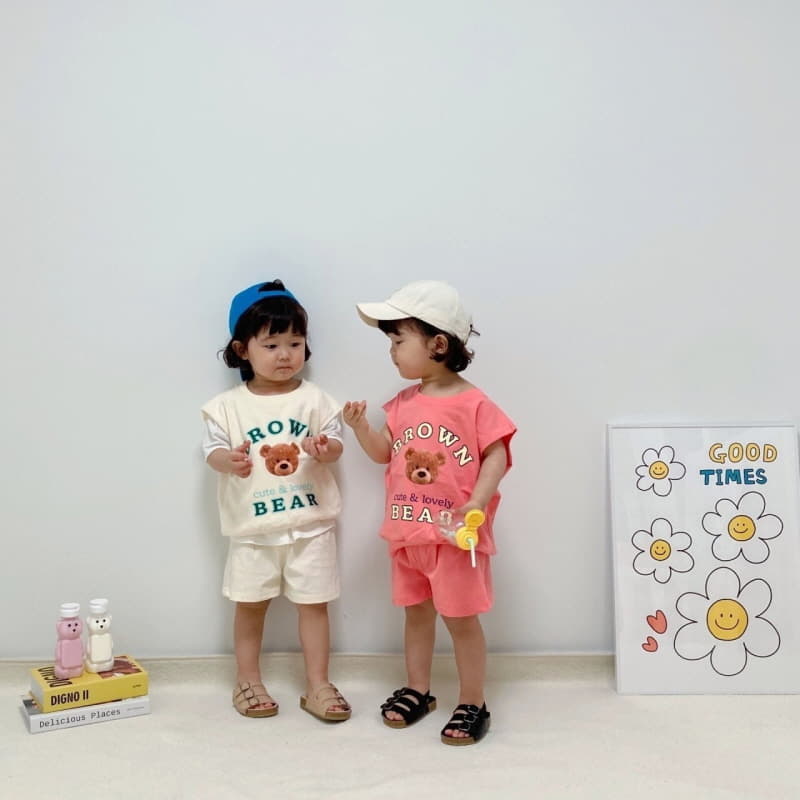 Little Rabbit - Korean Children Fashion - #prettylittlegirls - Bear Top Bottom Set - 5