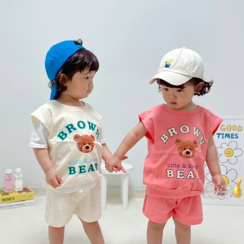 Little Rabbit - Korean Children Fashion - #stylishchildhood - Bear Top Bottom Set - 8