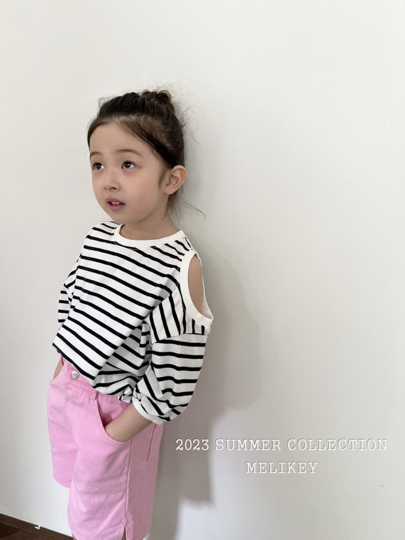 Melikey - Korean Children Fashion - #childrensboutique - Shoulder Slit Tee - 2