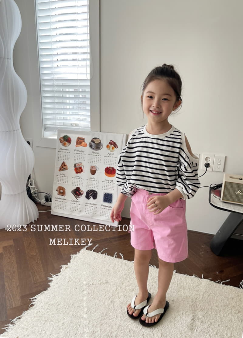 Melikey - Korean Children Fashion - #kidsshorts - Shoulder Slit Tee - 6