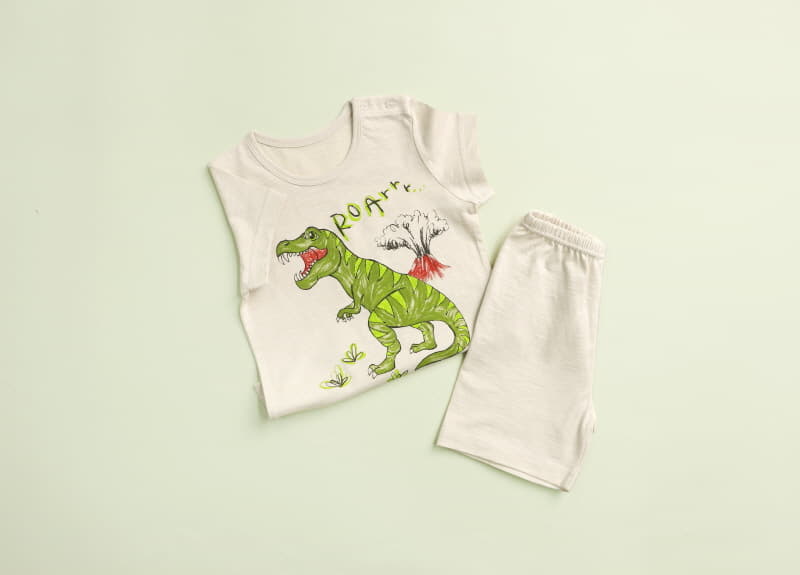 Mellis - Korean Children Fashion - #childrensboutique - Angry Dino Sluv Cotton Modal - 2