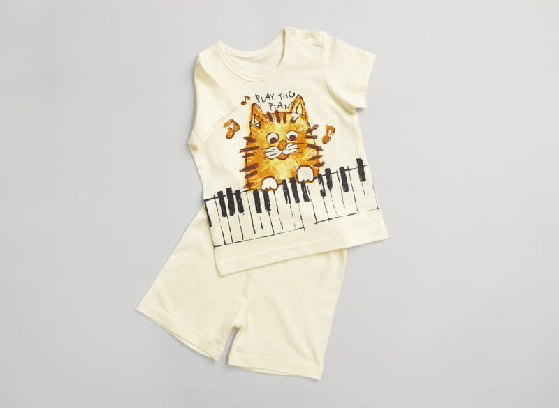 Mellis - Korean Children Fashion - #designkidswear - Piano Cat Sluv Cotton Modal - 3